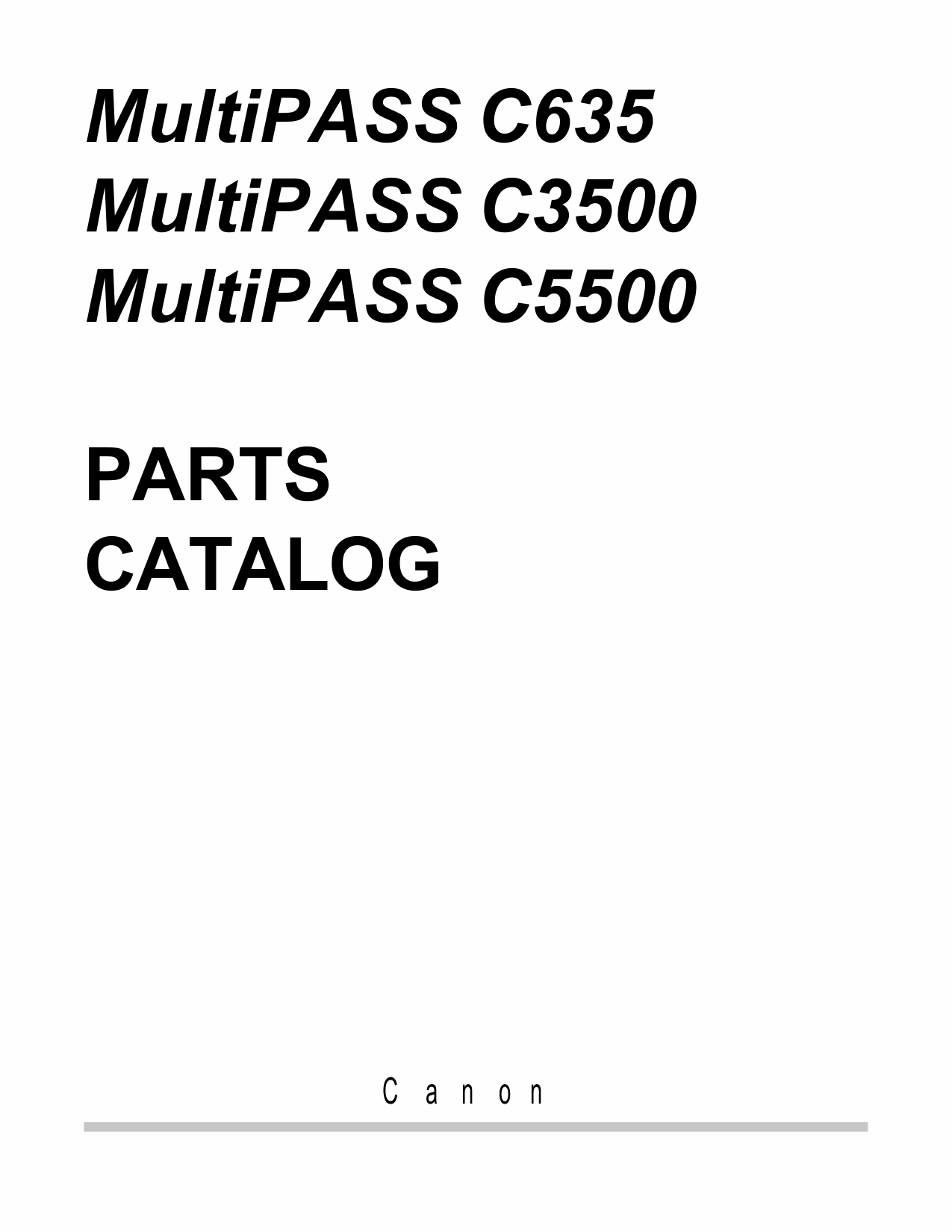 Canon MultiPASS MP-C635 C3500 C5500 Parts Catalog Manual-1